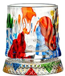 Generisch Rotating Glass, Crystal Cocktail Glass - 360 Degree Rotating Crystal Heavy Base Cup - For Men Couples Alcohol Wine Ice Cocktail Drinking Soccer Football Barrel Collection