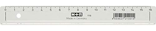 M+R 711160000 Lineal schmal 16 cm glasklar