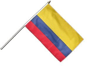 Flaggenfritze Stockflagge Kolumbien - 30 x 45 cm