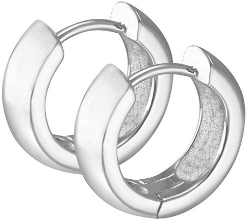 VINANI Klapp-Creolen aus 925 Sterling Silber I Nickelfreie Ohrringe für Damen I Mattierte & glänzende Oberfläche mit Anlaufschutz I Allergikerfreundlich I Handarbeit in Juweliersqualität I CYS