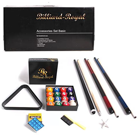 Billiard-Royal Billard Accessoires-Set Zubehörset Basic Queues Kugeln Triangel Bürste Billardkreide