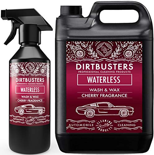 Dirtbusters Waterless Wash And Wax Car Cleaner, Easy To Use Spray On Wipe Off Car Shampoo And Wax For A Shiny Hydrophobic Polish Finish, Cherry (5.5L)