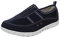 Womens Ladies X Wide EEE Fit Leather Mesh Shoes Slip On Trainers Pumps Zip Blue 9
