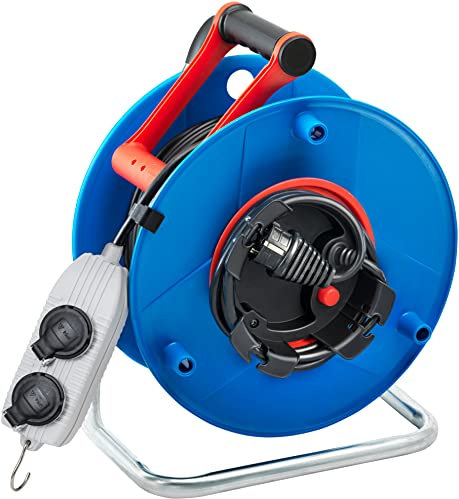 Brennenstuhl 1139941 Enrouleur Électrique Standard 40m de câble H05VV-F 3G1,5, Bleu