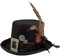 Boland 54501 - Hut Plumepunk mit Zahnrädern, Schwarz, Steampunk, Zylinder, Kopfbedeckung, Accessoire, Kostüm, Mottoparty, Karneval, Halloween