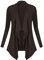 Urban GoCo Femmes Cardigan Drapé Ouverte Devant Manteau Manches Longues Ourlet Irrégulier Jaquette (M, Café)