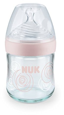 NUK 10211022 Nature Sense Glasflasche 120 ml, rosa