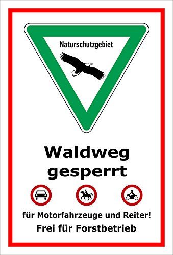 Melis-Folienwerkstatt Schild Naturschutzgebiet Waldweg - 30x20cm - 3mm Hartschaum – 20 VAR S00359-038-B