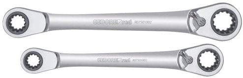 GEDORE R07501002 Red Reversible Ratchet Spanner Set Metric 2-Piece