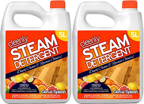 Cleenly Steam Detergent for Steam Mops (10 litres) - Citrus Splash - Suitable for All Hard Floors - Great for Homes with Pets