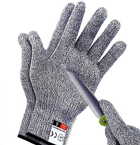 Sunwuun 1Pair L Cut Resistant Gloves Work Gloves Level 5 Working Safety Glove Man Cut Proof Gloves for Kitchen Butcher Outdoor Work Protective Hands.