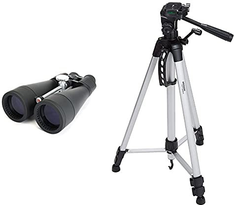 Celestron 71018 SkyMaster 20 x 80 Binocular & Amazon Basics 60-Inch Lightweight Tripod with Bag