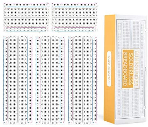 SUNFOUNDER 5PCS Breadboards Kit Include 3PCS 830 Point 2PCS 400 Point Solderless Breadboard Compatible with Arduino Proto Shield Distribution Connecting Blocks