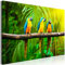 decomonkey Bilder Tiere Papageien 90x60 cm 1 Teilig Leinwandbilder Bild auf Leinwand Vlies Wandbild Kunstdruck Wanddeko Wand Wohnzimmer Wanddekoration Deko Pflanzen Natur