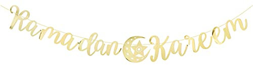 Ramadan Kareem Girlande Banner Ramadan Deko Gold Eid Mubarak Party Hängen Dekoration für Ramadan Kareem Muslim Festival