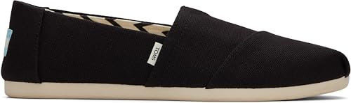 TOMS Alpargata de algodón reciclado, Mocasines Planos Mujer, Negro/Blanco, 39 EU