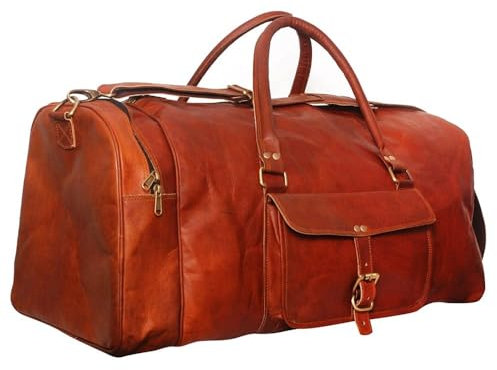 ALASKA EXPORTS Harvey Reisetasche aus echtem Leder, Reisetasche, Reisetasche, Vintage, Unisex, Braun, braun, 28''(XXL), Nützlich