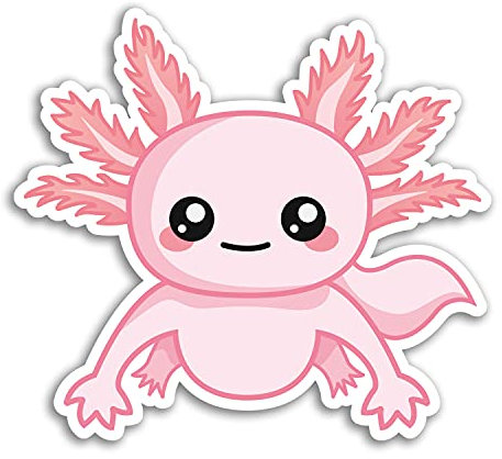 Axolotl Vinyl-Aufkleber, Drachenfisch, Kawaii, Eidechse, 10 cm, 2 Stück