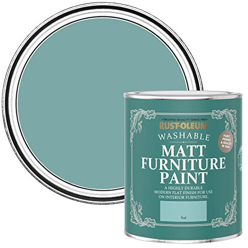 Rust-Oleum Blue Furniture Paint in Matt Finish - Teal 750ml