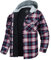 MAGCOMSEN Herren Outdoor Flanellhemd Kapuze Plaid Hemd Kariert Gesteppt Winterhemd Herbst Fleece Hemdjacke Herren Warme Arbeitshemd Hoodie Baumwolle Karohemd Rot Weiß 3XL
