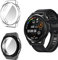 ToVioc Funda Compatible con Huawei Watch GT Runner Protectora Todo Incluido, [2 Piezas] [Flexible TPU] [Anti-Rasguños] Cáscara Protectora para Watch GT 3 SE - Negro & Transparente