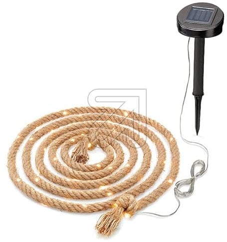 LED Solarlampe Solarleuchte für Garten Terasse oder Balkon (Außen IP44) (LED Solar Seil braun)