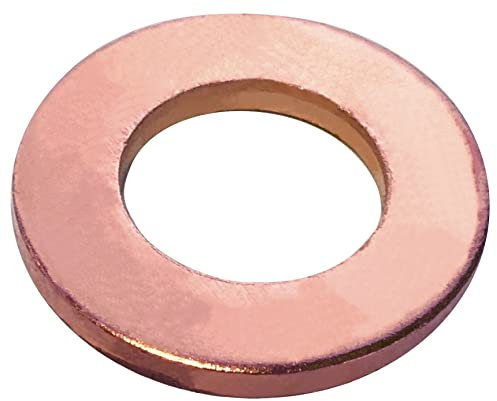 AERZETIX - C57232 - Satz von 10 Flache unterlegscheiben aus kupfer M8x15 mm - dicke 1.5 mm - für bolzen M8 - DIN 125 - für haushaltsgeräten kommerziellen automobile