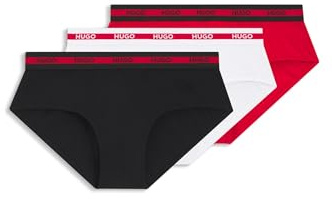 HUGO Three-pack Of Logo-waistband Briefs In Stretch Cotton