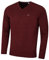 Calvin Klein Maglione da uomo con scollo a V in morbido cotone, borgogna, L