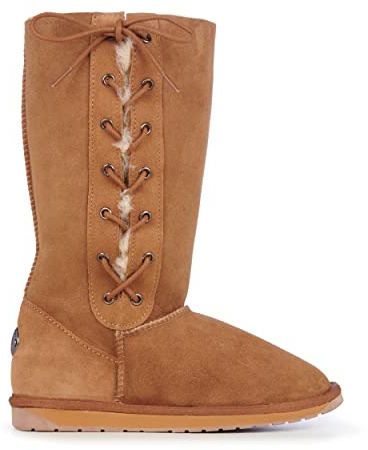 EMU Australia Women's Platinum Hi Lace Sheepskin Boot, Chestnut, Size 39