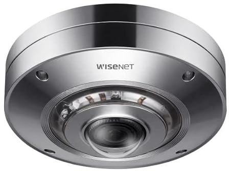 Hanwha XNF-9010RS 12MP IP Fisheye Camera X Series, WDR IP67 1/2.3” CMOS, 3008x3008, 1.08mm Fixed Lens, IR 8M PoE, IP67, Silver