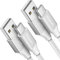 etguuds Câble USB C Blanc [1,8M Lot de 2], Cable USB C 3A Charge Rapide Nylon Cable Chargeur USBC Compatible avec iPhone 15 Pro Max Samsung Galaxy S23 S22 S21 S20 S10 S9 A20 A50