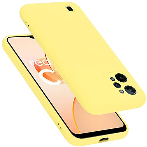 Cadorabo Hülle kompatibel mit Realme C31 Hülle Silikon Handyhülle für C31 Case aus flüssigem Silikon- Kratzfeste und stoßfeste dünne TPU Schutzhülle - Liquid GELB