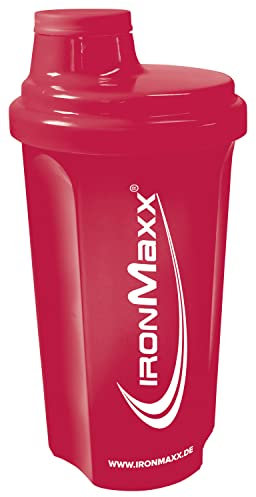 IronMaxx Eiweiß Shaker - Scarlet Red 700ml | Proteinshaker mit Drehverschluss, Sieb & Mess-Skala | auslaufsicher, spülmaschinengeeignet & frei vom Weichmacher BPA & DEHP