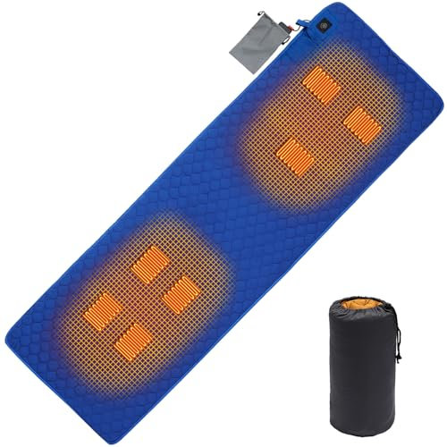 WLDOCA Tappetino riscaldante USB Tappetino riscaldante Multifunzionale con 7 Zone di Riscaldamento per Tenda da Trekking con Zaino in Spalla da Campeggio Yoga,A,1