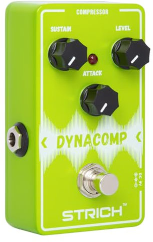STRICH DYNACOMP Compressor Guitar Pedal, Essential Pure Analog Effect Pedal, True Bypass, 3 Knobs Control for Electric Guitar, Green