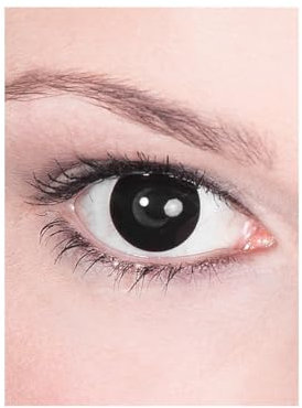 Kontaktlinsen Jahreslinsen - schwarze Motivlinse mit Sehstärke (1 Stück) - Dioptrien: -3,5 - ideal für Halloween, Karneval & Motto-Party