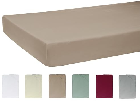-beties- BasicSoft hochwertiger, weicher Premium Kissenspannbezug ca. 40x90 cm mit Steghöhe ca. 20 cm. 3% Elasthan/97% supergekämmter Baumwolle (Plaza-Taupe)