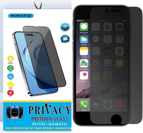 MOBISTAR Privacy Screen Protector for iPhone 8 Plus/iPhone 7 Plus 5.5-Inch, (Privacy Glass) Full Coverage Anti-Spy Tempered Glass Film with Easy Installation, 1-Pack
