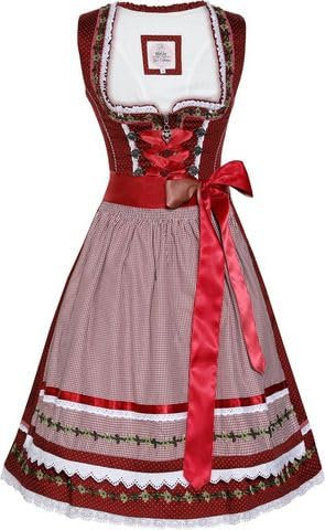 MarJo Dirndl mini 55 cm Merla blutrot, Gr. 32