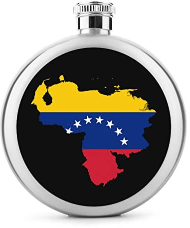 Petaca con diseño de mapa de Venezuela de 5 onzas, a prueba de fugas, botella de vino de acero inoxidable para regalos de fiesta de boda