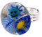 Bague en verre, bague fleur, bague en verre dichroïque, bague en verre dichroïque, bague en verre dichroïque, bijou en verre fait main, anneau en verre fusible, 2 cm, Verre