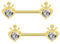 Gojewen 2er Brustwarzenpiercing Nippel Ring Barbell 14mm Chirurgenstahl Gold Brustpiercing Herz Piercing Brustwarze Schmuck Damen Frau