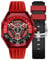 Nubeo Skylab Automatikuhr für Herren, Limitierte Auflage, 48 mm, mit Kautschukarmband NB-6083, Hazard Red