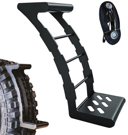 Scaletta regolabile per camion, per tetto auto, in acciaio inox, per SUV, senza foratura, per pneumatici da 61 cm a 89 cm