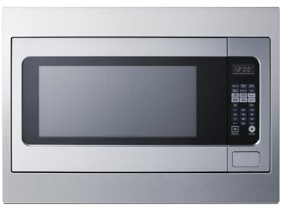 Summit Built-in Microwave with Trim Kit, Fits 27” Spaces 2.2 cu.ft., Stainless Steel - SMBI27TK27 (27 Inch)
