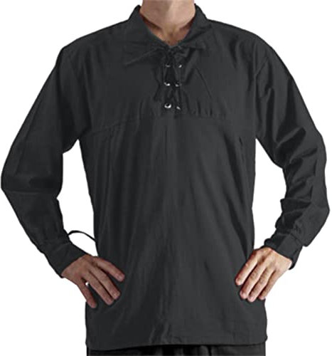 Wikinger Kostüm Herren Kurzarm/langarm Hemden Leinenhemd Freizeithemd Herren-Kostüm Steampunk Renaissance Halloween Gothic Piratenhemd Oberteile Mit Schnürung Mittelalterliches Vintage-Kostüm