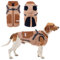 TOPSOSO Hundejacke Warme Hundemantel Winter mit Geschirr Taschen Winterjacke für Hunde Reißverschluss Reflektierenden Streifen Doppel-D-Ring Hunde Winterweste Mode Patchwork für Kleine Hunde(Khaki M)