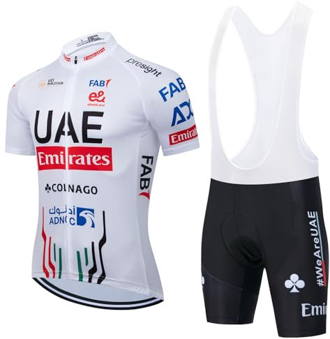X-CQREG Radtrikot für Herren, Trägerhosen-Set, Sommer, Mountainbike, Fahrrad-Anzug, Anti-UV-Fahrrad-Team, Rennuniform, Kleidung, Weiß (1), XXX-Large