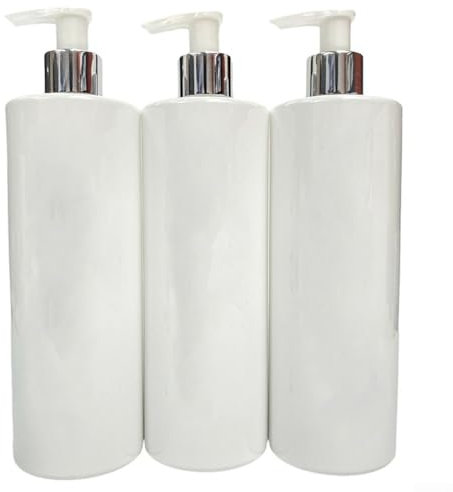 Lot de 3 flacons à pompe vides rechargeables en PET de 500 ml pour lotion, savon, shampooing, cosmétiques, cuisine, salle de bain